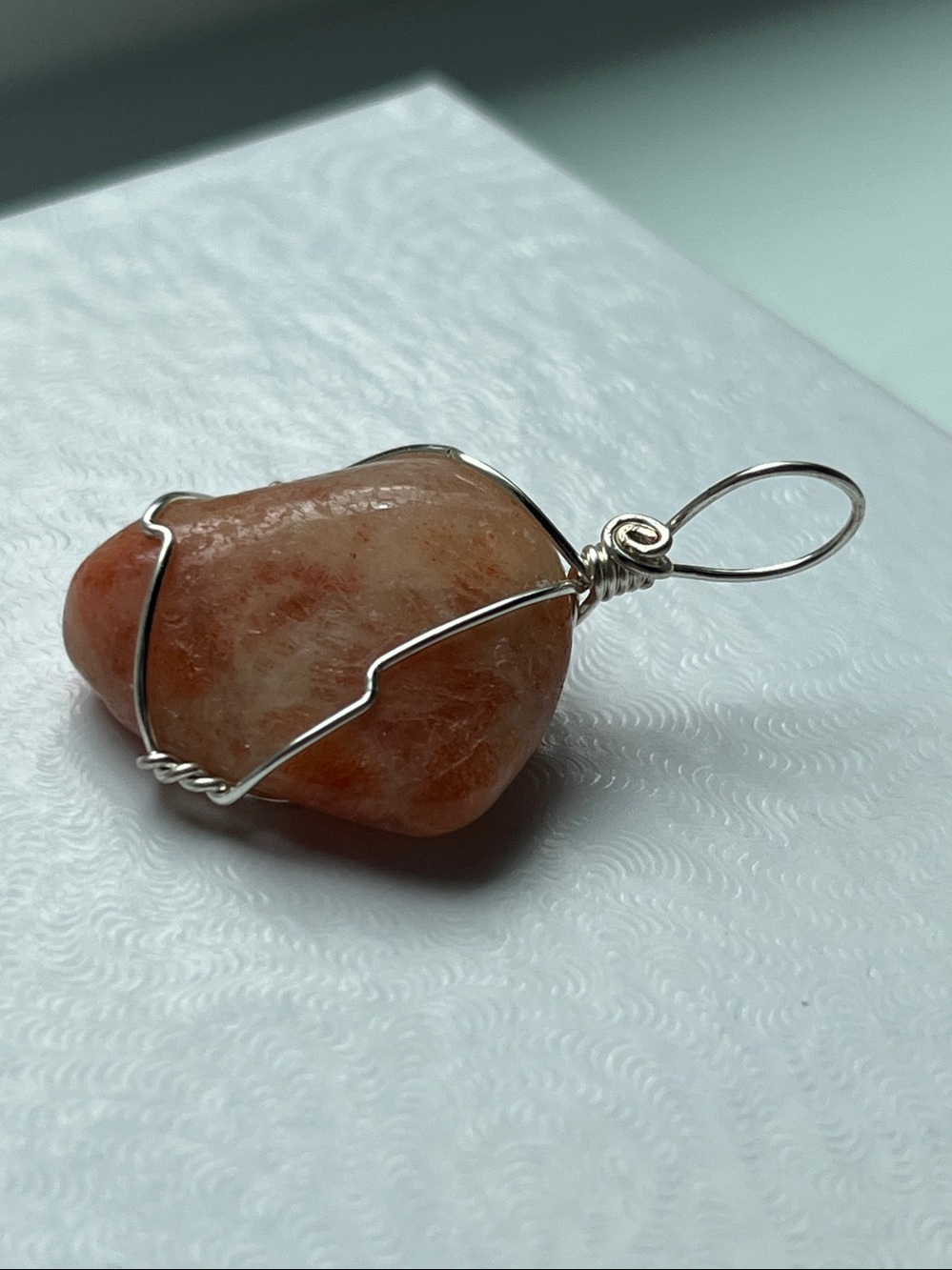 Oregon Sunstone Wire-Wrap Pendant